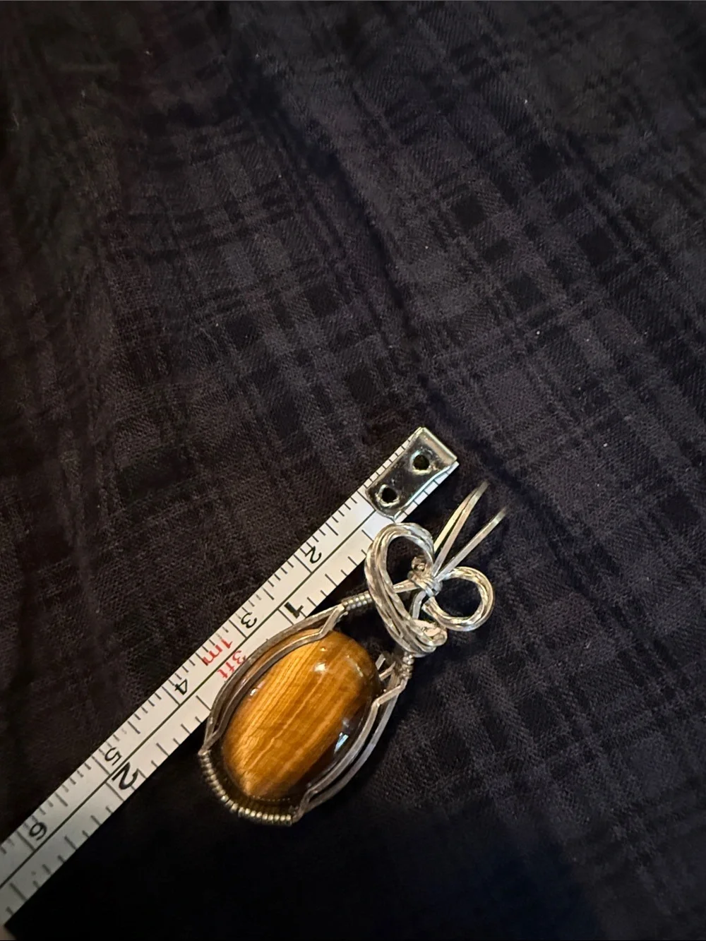 Tiger's Eye Wire-Wrapped Pendant Slider